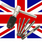 T-Type Tap Wrench Set 3-6mm M3-M8 Thread Tapping Hand Tool with 5pcs Taps UK