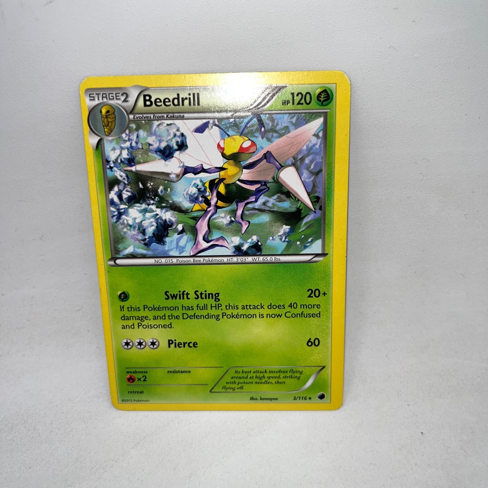 Beedrill 3/116 Rare Plasma Freeze Pokemon Moderately Played