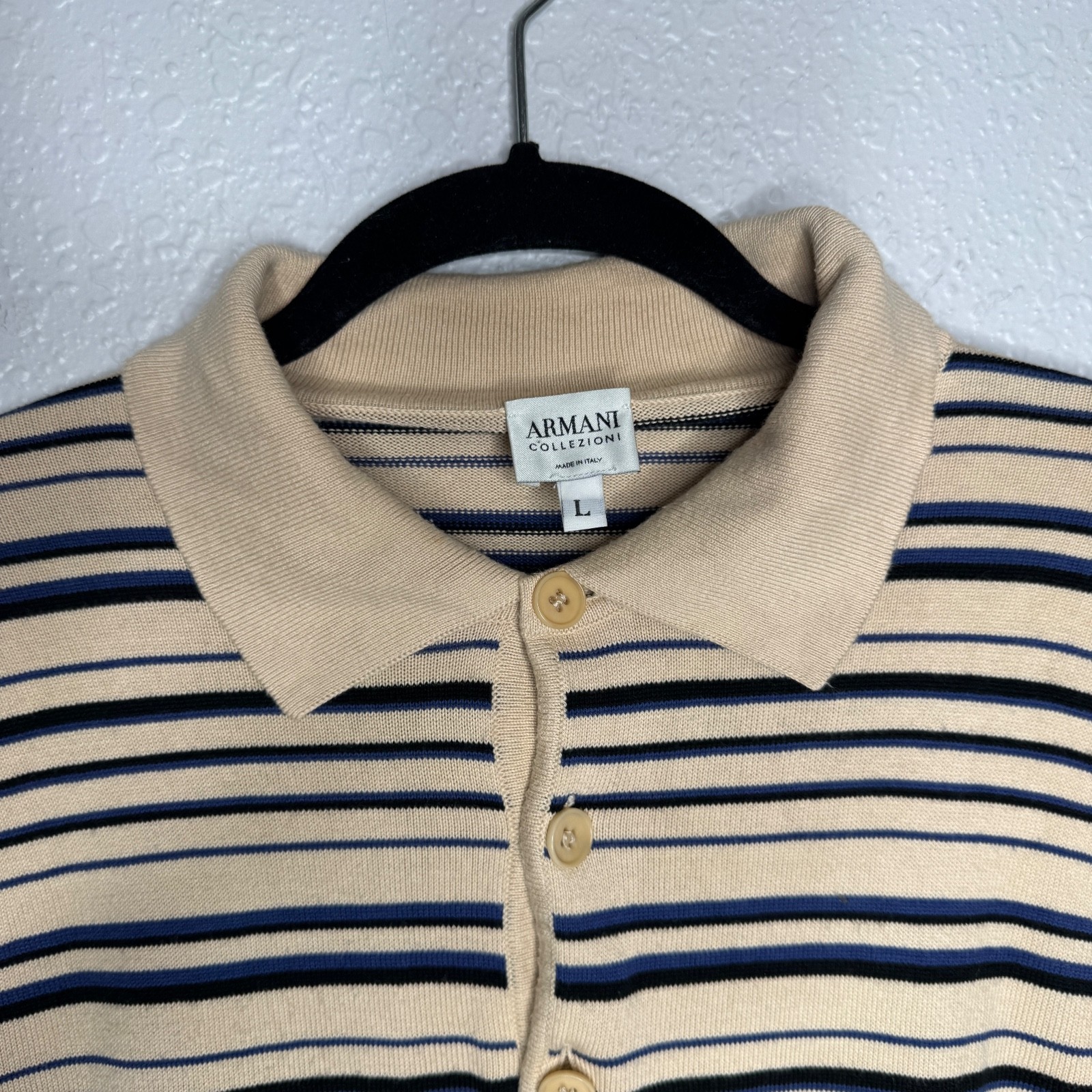 Vintage Rare Armani Collezioni Striped Large Polo Shirt image 6