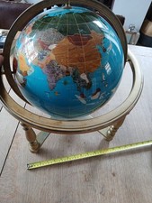 Vintage Rare Large Semi Precious Gemstone Decorative World Globe