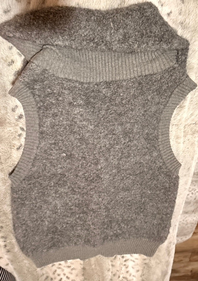 GAP Gray Button  Collared Sweater Vest - Soft - M… - image 3