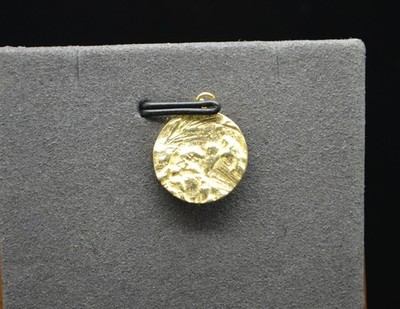 Sterlingsilber einzigartig goldfarben rund Relief Anhänger #FMF810