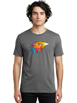 Colorful-Comic-Star Mens Graphic Tee, 100% Cotton, Casual Summer Wear