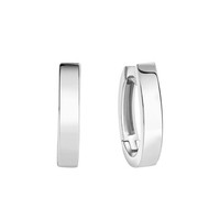 Ohrschmuck Klappcreolen 925 Sterling Silber Rhodiniert Glanz Breite 3Mm V