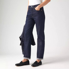 NWT 138 Levi's 501 Original Selvedge Jeans High Rise Dark Wash Women Size 26x32
