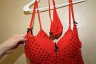 Per Lei XL red babydoll nightie with black heart and adj straps — photo 3