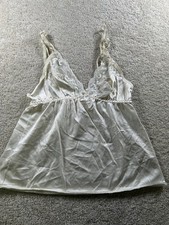 Women's Ivory Satin Lace Trim Camisole Top Size Approx 34" Bust