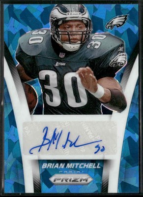 2024 Panini Prizm #FBA-BML Brian Mitchell Flashback Autographs Blue Ice #/99