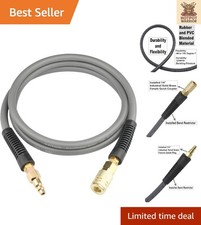 6-Foot 1/4-Inch Kink Resistant Air Hose with Bend Restrictors - 300 PSI Rated
