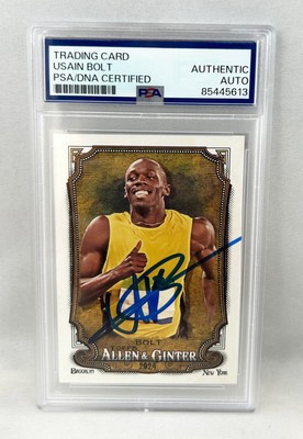Usain Bolt Signed Card 2024 Allen & Ginter #208 PSA/DNA 9 COA