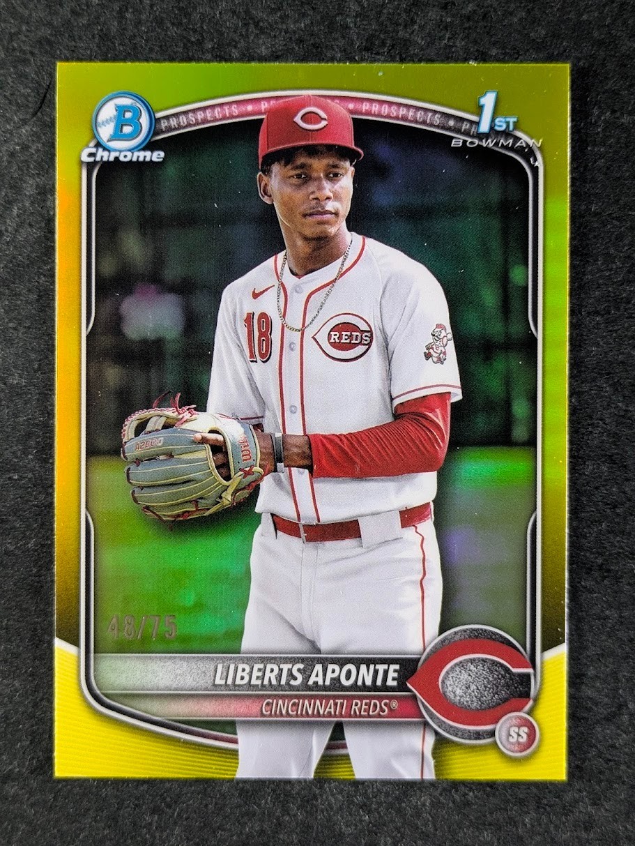 2025 Bowman Chrome LIBERTS APONTE 48/75 1st Bowman Yellow Refractor #BCP-174