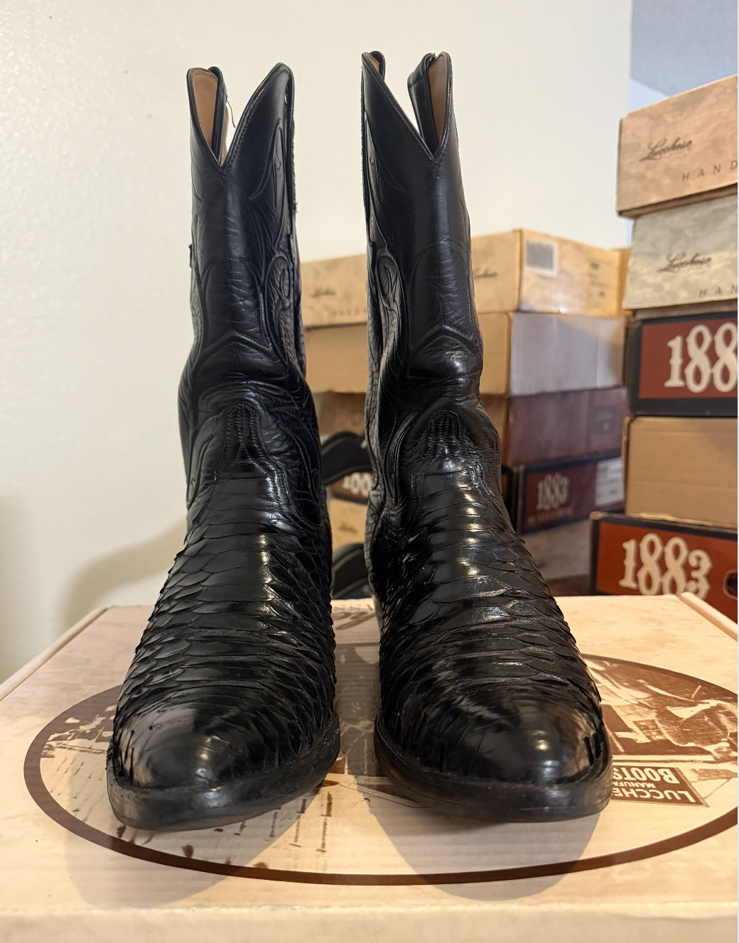 Lucchese 9.5D – Handmade Python Boots, 2002, Grea… - image 1
