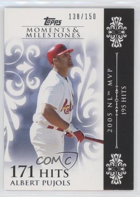 2008 Topps Moments & Milestones 138/150 Albert Pujols (2005 NL MVP 195 Hits) b9e