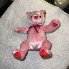 Romance 7in TY Beanie Babie 2001 pink romantic Valentines Day bear MWMT new 4396