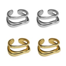Simple Double Layer C Shaped Ear Clip Comfortable Ear Cuffs Earrings for Women