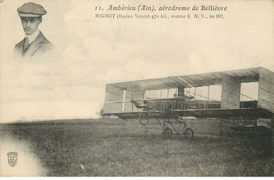 AIN AMBERIEU Aerodrome de Bellievre MIGNOT Motor E.N.V 60 PS