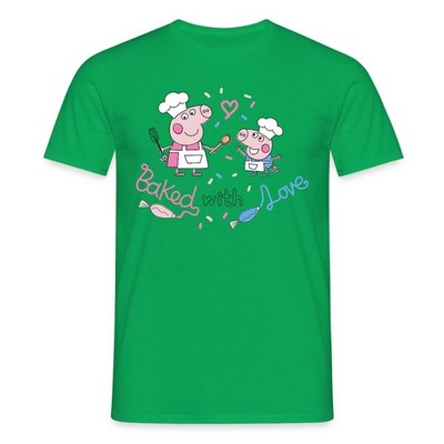 Peppa Pig Design Baked With Love Männer T-Shirt