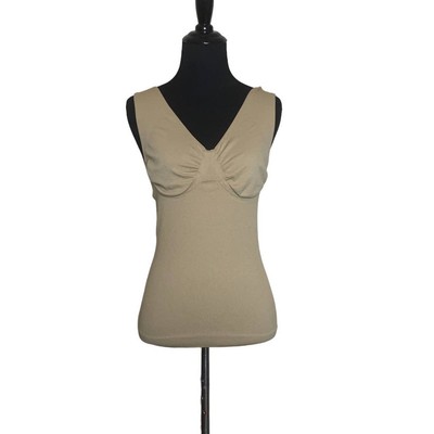 Women's beige Slimming Body-Support Undershirt Ribbed Cami Size S/M