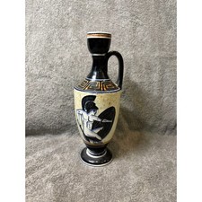 Handmade Greek Pottery Vase Bottle Hand Painted Minoan Style Decor Greece