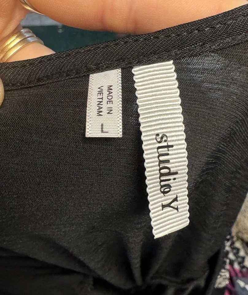 Studio Y черный одно плечо блестки верхний M Y2K Clubwear гламурный собранными в Рюш вечеринки - Изображение 2 из 4