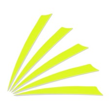 25Pcs 5 Inch Arrows Vanes Right Wing Arrow Feather Turkey Fletching, Neon Yellow