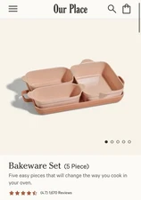 Our Place - 5 Piece Ovenware Set, Toxin Free, Non Stick Stoneware, Brand New