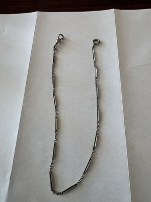 Vintage Wells 14k White Gold Filled Pocket Watch Chain 13 
