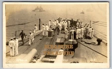 C.1917 WW1 RPPC ARA MOORING SHIP, BLANK BACK PHOTO Postcard P95