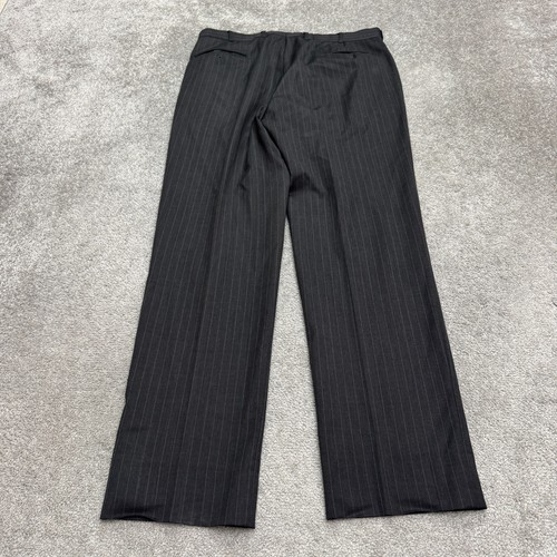 Brooks Brothers Wolle Anzughose Herren 42 x 36 dunkelgrau Nadelstreifen flache Vorderseite Arbeit - Bild 2 von 13