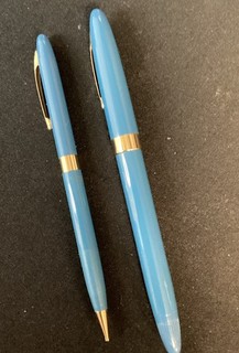 Sheaffer Snorkel “Special” Blue Pastel Set Vintage 1954 Snorkel Fill Med Nib