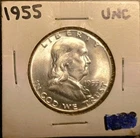 1955 Franklin 90% Silver Half Dollar in Uncirculated Condition / Mint!