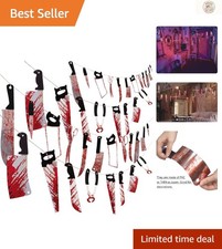 Eye-Catching Horror Garland: 40-Piece Plastic Banner for Halloween Celebrations