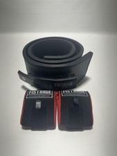 FISTRAGE Lever Buckle Leather Weight Lifting Belt Back Support Black