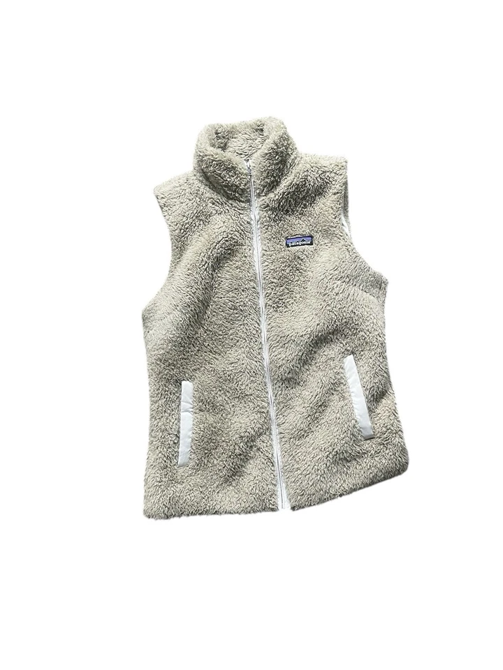 Patagonia Los Gatos Fleece Vest Tan Sherpa Zip Up Women’s Size M Soft Warm - Image 2 of 4