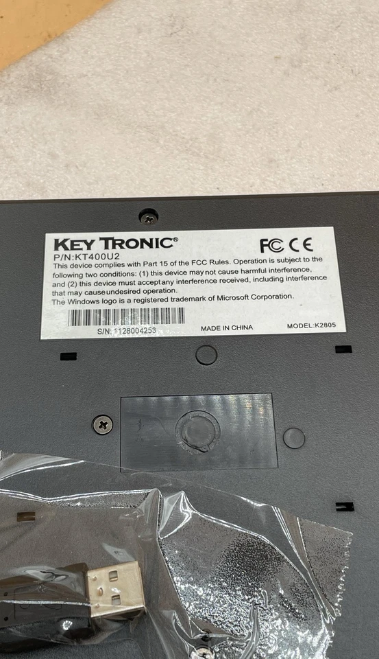 KeyTronic USB Keyboard KT400U2 Ergonomic Full Size QWERTY Office/Home Use Black - Image 2 of 4