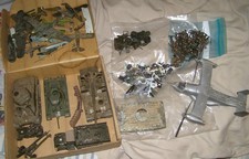VTG war model kit painted buildups tanks airplanes WWII soldiers hobby lot