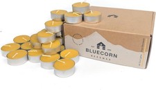 Bluecorn Beeswax Tea Light Candles, 100 Pure Natural Bees Wax, Yellow Tea