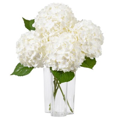 3Pcs Large Hydrangea Artificial Flowers,20 inch Latex Real Touch Hydrangeas L...