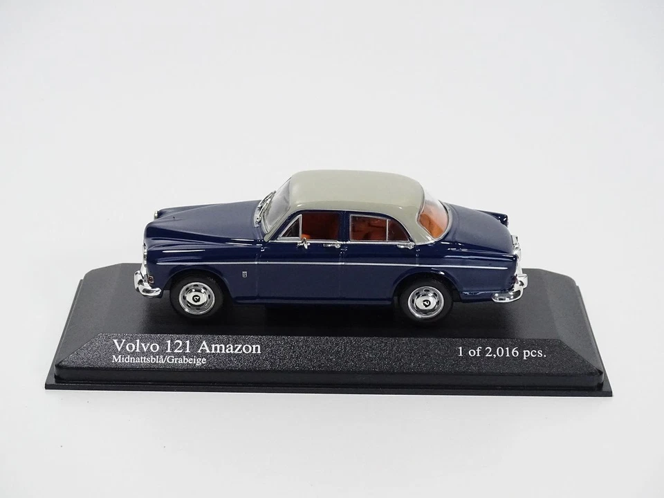 MINICHAMPS Modellauto 1:43 Volvo 121 Amazon Saloon 1966 Blue/Grey + OVP Limited - Bild 2 von 4