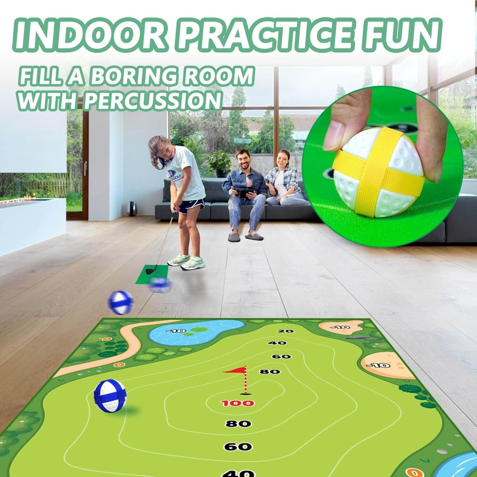 Battle Golf Game Chipping Mat 37pcs Sticky Golf Pro Games Practice