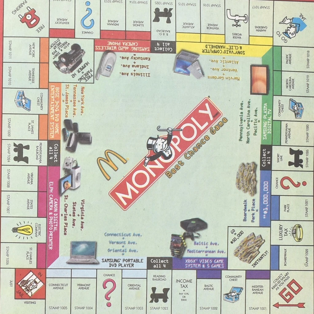 McDonalds Monopoly Pieces for sale