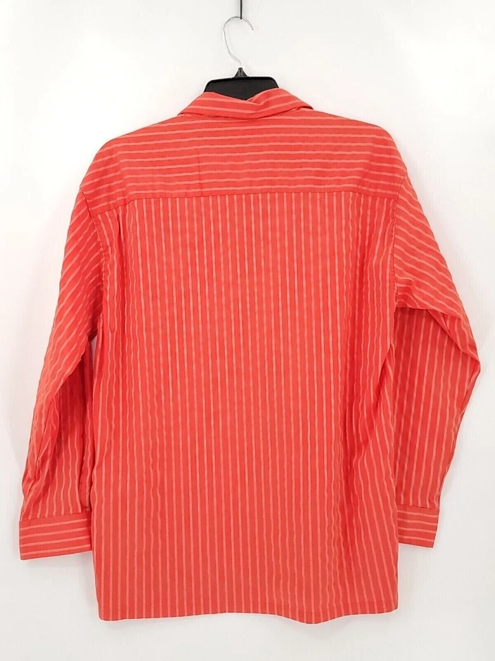 Element Shirt Mens Adult Size XL Color Orange Long Sleeve Button Down Pin Stripe - Image 2 of 4