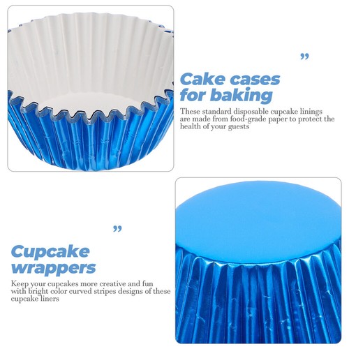 100 Pcs Thickened Aluminum Paper Cup Muffin Cupcake Liners Case Papers Baking - Picture 4 of 12