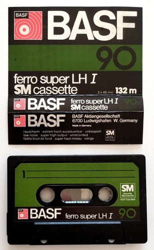 Mc Basf Ferro Super Lh I 90 Musicassetta Cassette Vintage Compact Usata Used