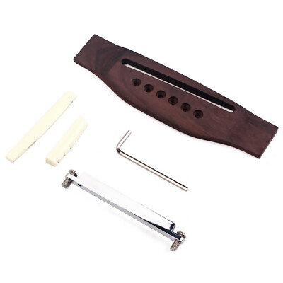 Adjustable Rosewood Guitar Bridge Saddle Nut Kit For Acoustic/Classical Guitar