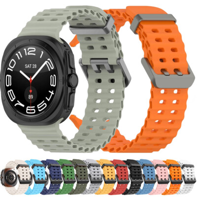 US Sport Soft Silicone Band  NO Gaps Strap For Samsung Galaxy Watch 7 Ultra 47mm