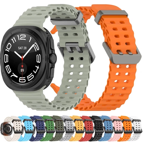 Correa deportiva de silicona sin huecos para Samsung Galaxy Watch 7 Ultra 47 mm correa pulsera - Imagen 1 de 25
