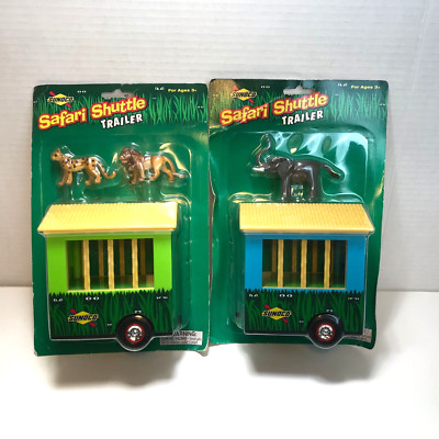 2- Sunoco 2001 Safari Shuttle Trailers Elephant, Leopard & Lion NOS Unopened