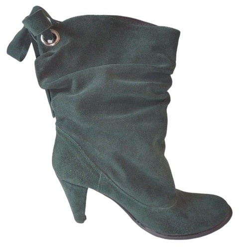 Lavorazione Artigiana Hand Made Italy Green Suede Boho Heeled Slouch Boots EU 40 - 第 1/9 張圖片