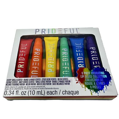 Prideful 6 Piece Hydrating Lip Gloss Collection Assorted Fruit Scents